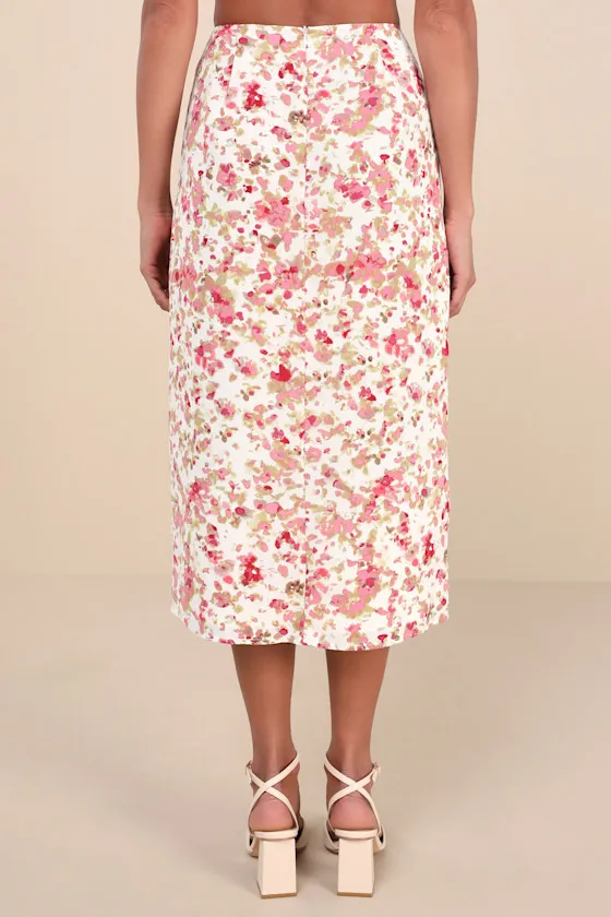 Mastered Elegance Ivory Multi Abstract Print Midi Skirt sold by Lulus product image thumbnail 3