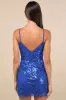 Magnificent Allure Royal Blue Mesh Sequin Bustier Mini Dress sold by Lulus