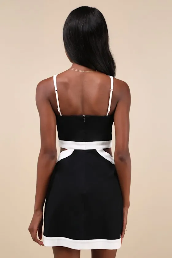 Nothing But Sweet Black Color Block Cutout Mini Dress sold by Lulus product image thumbnail 3