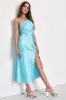 Forever Celebrating Blue Floral Jacquard One-Shoulder Midi Dress sold by Lulus