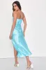 Forever Celebrating Blue Floral Jacquard One-Shoulder Midi Dress sold by Lulus