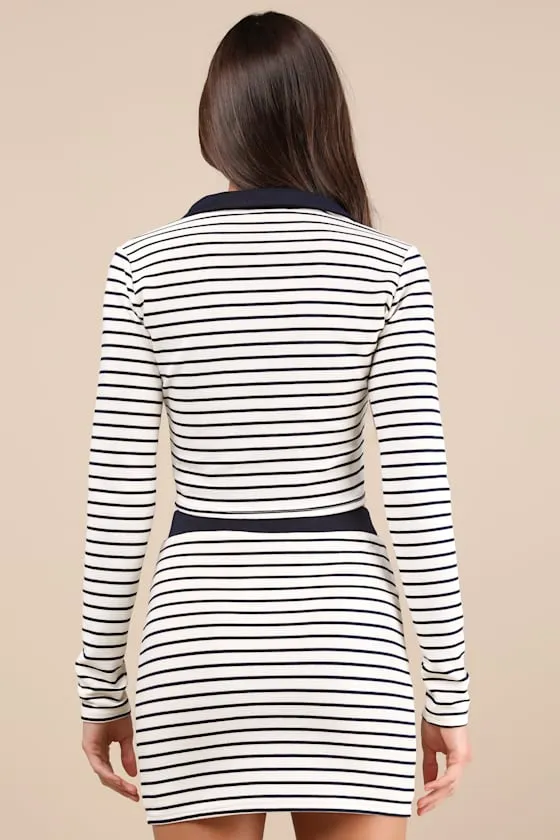 Uptown Aura Ivory Striped High-Waisted Mini Skirt sold by Lulus product image thumbnail 3