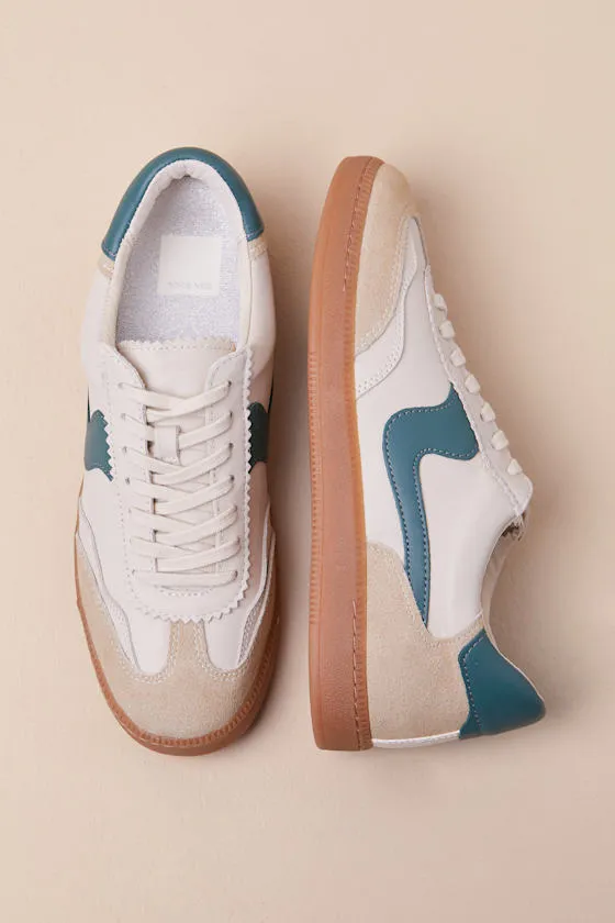 Notice White and Green Leather Color Block Lace-Up Sneakers sold by Lulus product image thumbnail 3