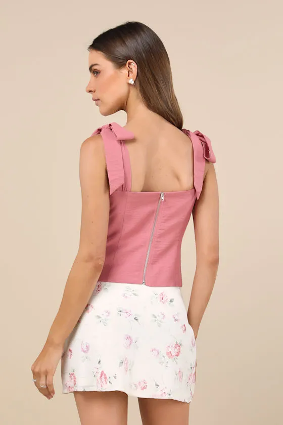 Gracefully Sweet Mauve Bustier Tie-Strap Tank Top sold by Lulus product image thumbnail 2