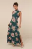 Classic Elegance Emerald Floral Mock Neck Maxi Dress sold by Lulus