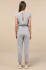Comfy Passion Grey Short Sleeve Drawstring Lounge Jumpsuit sold by Lulus