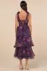 Fairytale Cutie Purple Floral Tie-Strap Tiered Midi Dress sold by Lulus