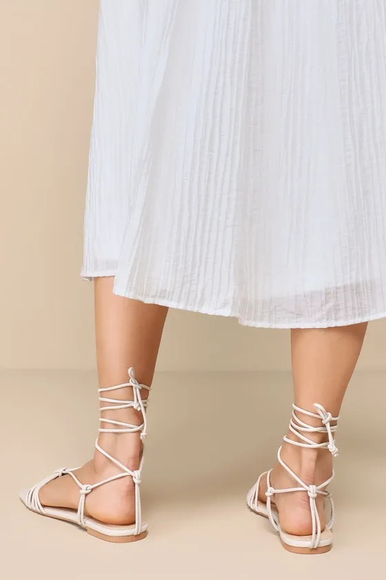 Brycin Bone Strappy Lace-Up Sandals sold by Lulus product image thumbnail 3