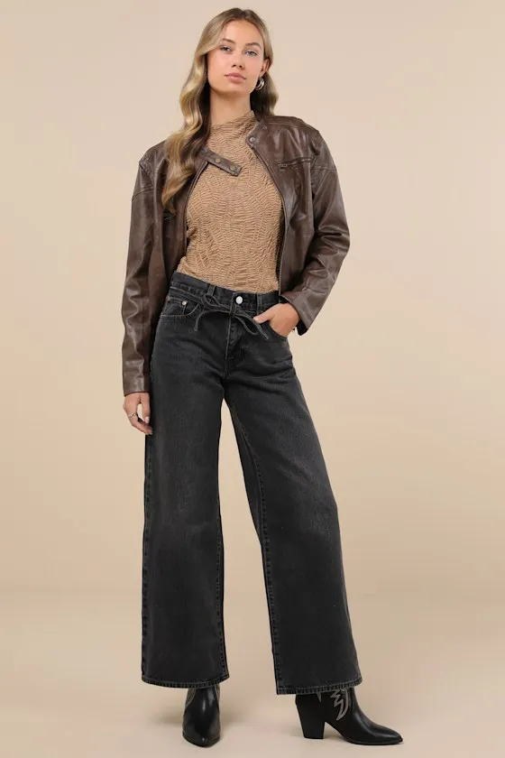 XL Straight Washed Black Denim Jeans sold by Lulus