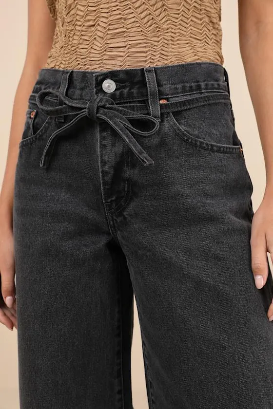 XL Straight Washed Black Denim Jeans sold by Lulus product image thumbnail 4