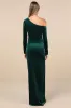 Notorious Icon Emerald Green Velvet Asymmetrical Maxi Dress sold by Lulus