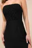 Stunning Concept Black Mesh Rhinestone Strapless Maxi Dress sold by Lulus