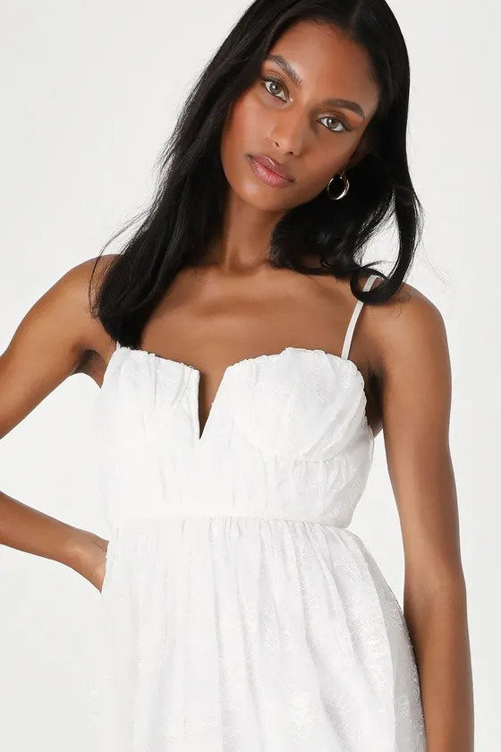 Dreamy Entrance White Lace Bustier Sleeveless Midi Dress sold by Lulus product image thumbnail 2