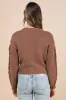Playful Comfort Brown Cable Knit Crew Neck Pullover Sweater sold by Lulus