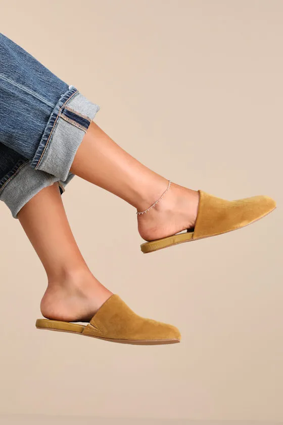 Pallenberg Gold Velvet Flat Mule Slides sold by Lulus