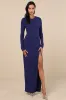 Flawless Esteem Royal Blue Long Sleeve Cutout Column Maxi Dress sold by Lulus