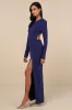 Flawless Esteem Royal Blue Long Sleeve Cutout Column Maxi Dress sold by Lulus