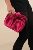 Essential Style Magenta Satin Knot Handle Clutch Bag sold by Lulus