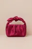 Essential Style Magenta Satin Knot Handle Clutch Bag sold by Lulus
