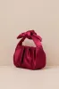 Essential Style Magenta Satin Knot Handle Clutch Bag sold by Lulus