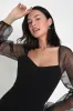 Sophisticated Aura Black Long Sleeve Bodycon Mini Dress sold by Lulus