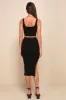 Set For Life Black Ribbed Bodycon Two-Piece Midi Dress sold by Lulus