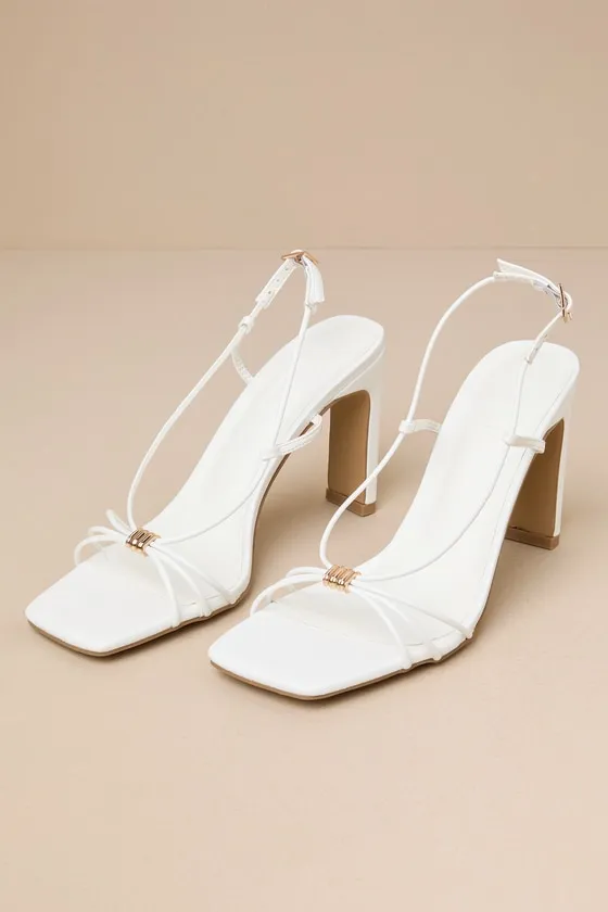 Rayla White Strappy Slingback High Heel Sandals sold by Lulus product image thumbnail 2