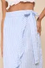 Effortlessly Sunny Blue and White Striped Wrap Midi Skirt sold by Lulus