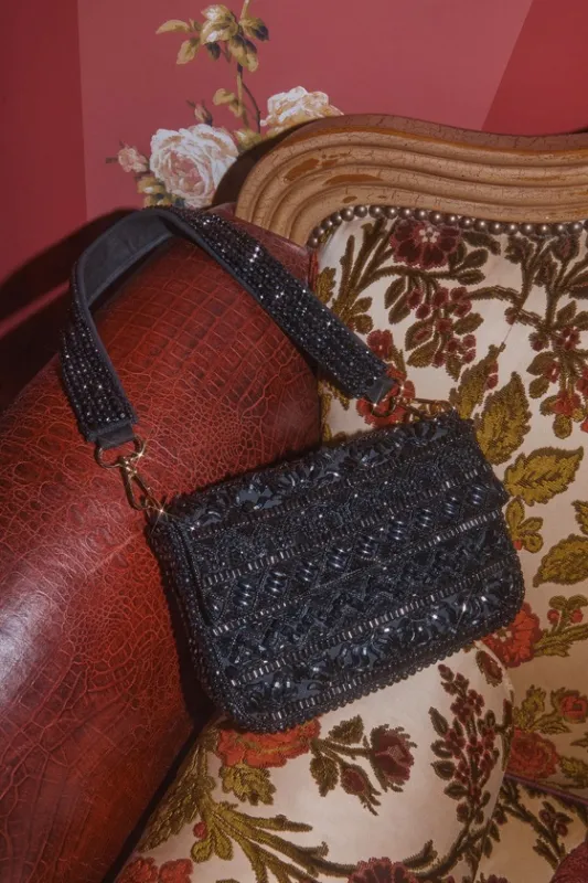Captivating Aura Black Beaded Shoulder Bag sold by Lulus