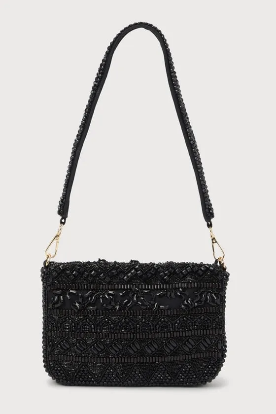 Captivating Aura Black Beaded Shoulder Bag sold by Lulus product image thumbnail 4