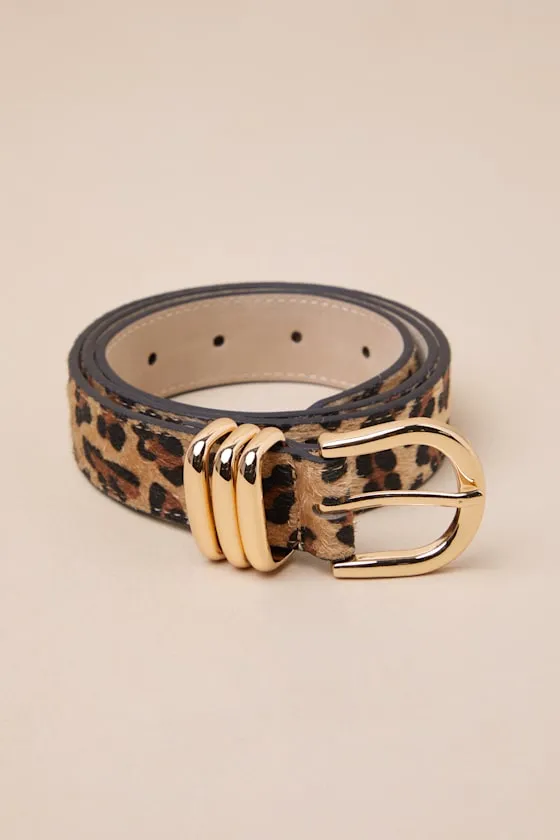 Fierce Pick Tan Leopard Print Pony Hair Belt sold by Lulus product image thumbnail 3