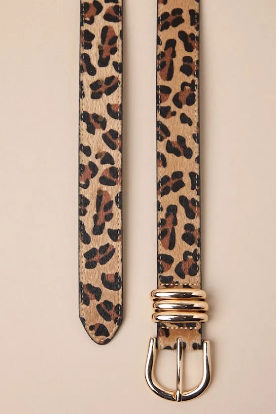 Fierce Pick Tan Leopard Print Pony Hair Belt sold by Lulus product image thumbnail 4