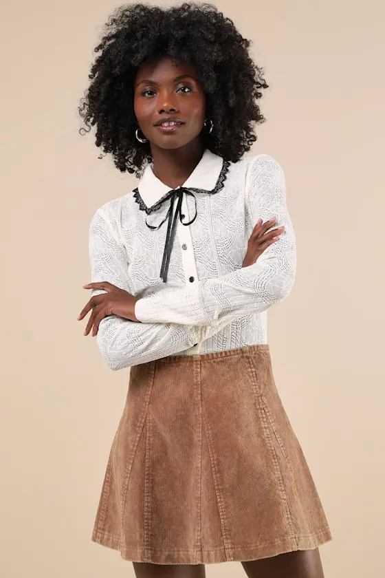 Cutest Expectation Washed Brown Corduroy Mini Skirt sold by Lulus product image thumbnail 2