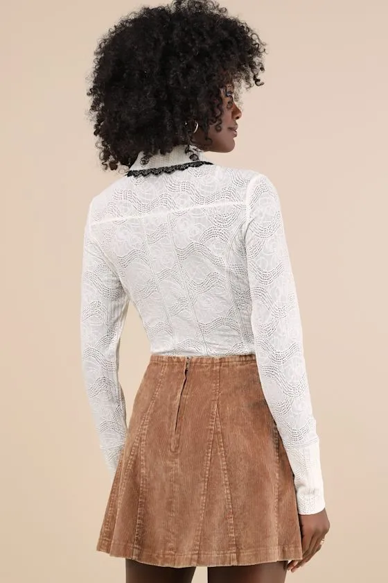 Cutest Expectation Washed Brown Corduroy Mini Skirt sold by Lulus product image thumbnail 3