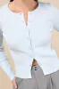 Perfect Classic Light Blue Ribbed Knit Cardigan Sweater sold by Lulus