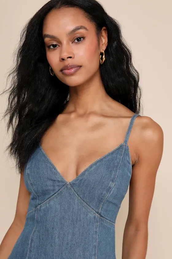 Crush-Worthy Trend Medium Wash Denim Sleeveless Midi Dress sold by Lulus product image thumbnail 4