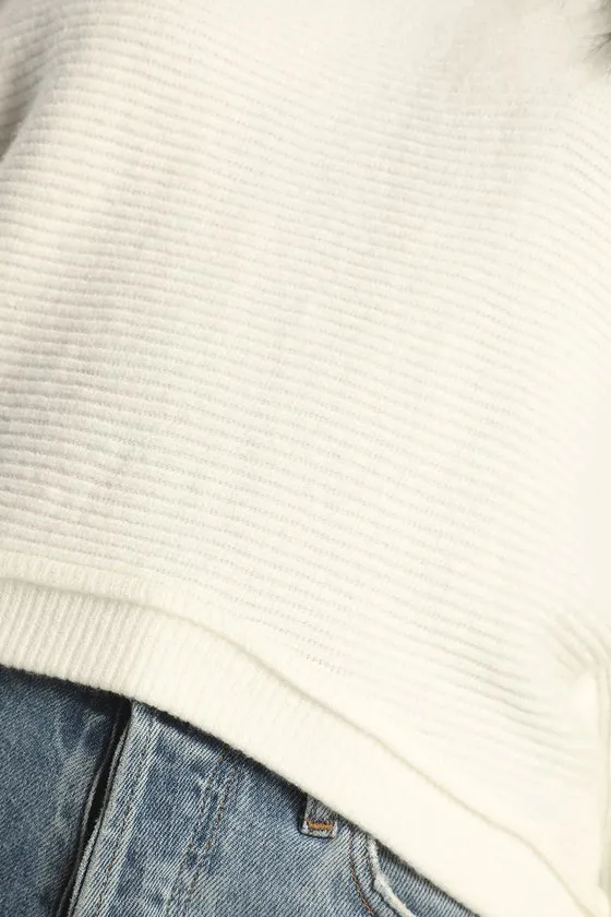 Fireside Flirt Ivory Ribbed Cropped Pullover Sweater sold by Lulus product image thumbnail 4