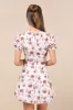 Major Charmer Ivory Floral Cutout Puff Sleeve Mini Dress sold by Lulus