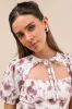 Major Charmer Ivory Floral Cutout Puff Sleeve Mini Dress sold by Lulus