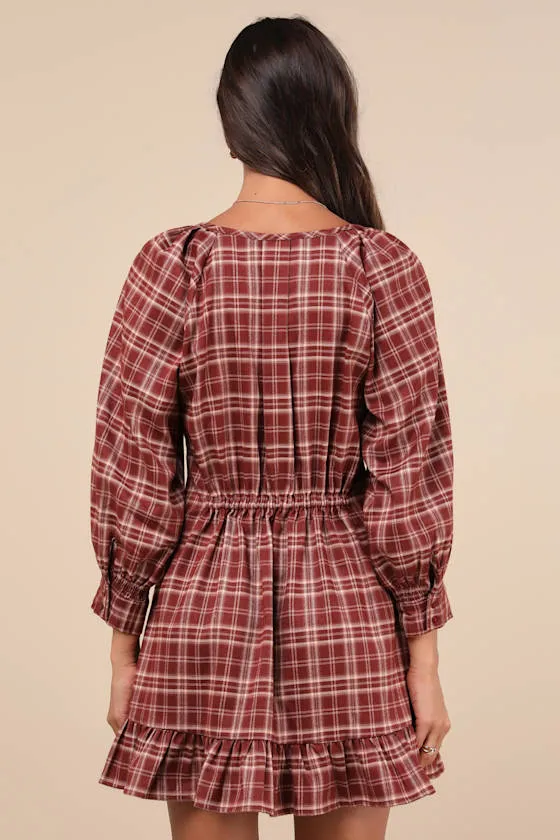 Autumn Perfection Red Plaid Mini Dress With Pockets sold by Lulus product image thumbnail 3