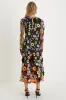 Impressive Blossom Black 3D Floral Embroidered Midi Dress sold by Lulus