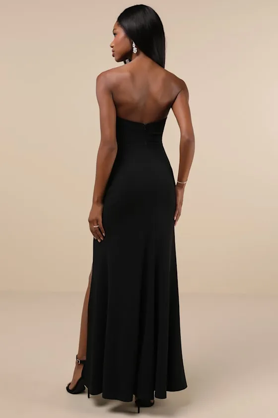 Spellbinding Allure Black Bustier Strapless Mermaid Maxi Dress sold by Lulus product image thumbnail 2