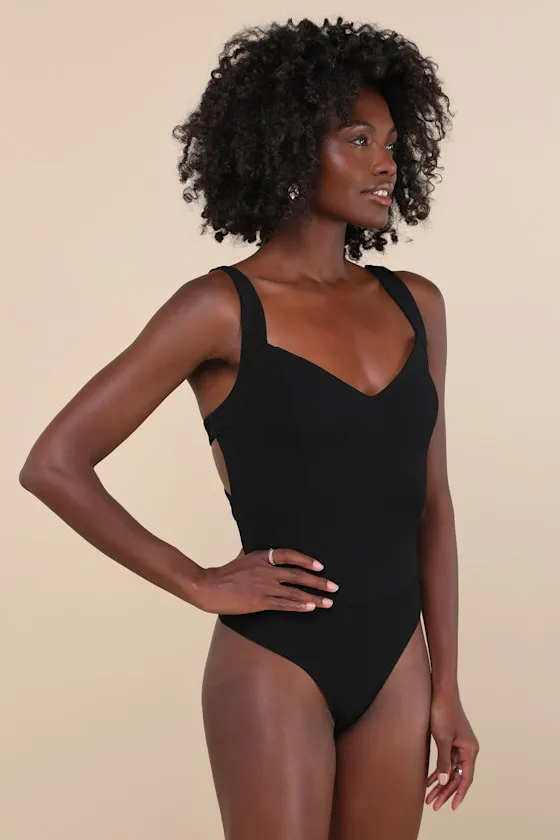 Captivating Mood Black Sleeveless Strappy Back Bodysuit sold by Lulus product image thumbnail 4