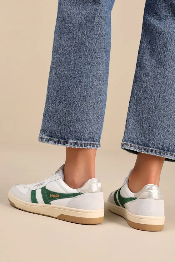 Hawk White and Dark Green Color Block Suede Sneakers sold by Lulus product image thumbnail 3