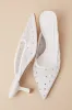Antonia White Mesh Rhinestone Pointed-Toe Mule Pumps sold by Lulus