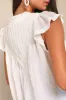 Compelling Babe Ivory Cotton Raw Hem Ruffled Flutter Sleeve Top sold by Lulus