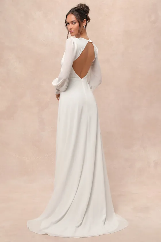 Angelic Adoration White Backless Maxi Dress sold by Lulus