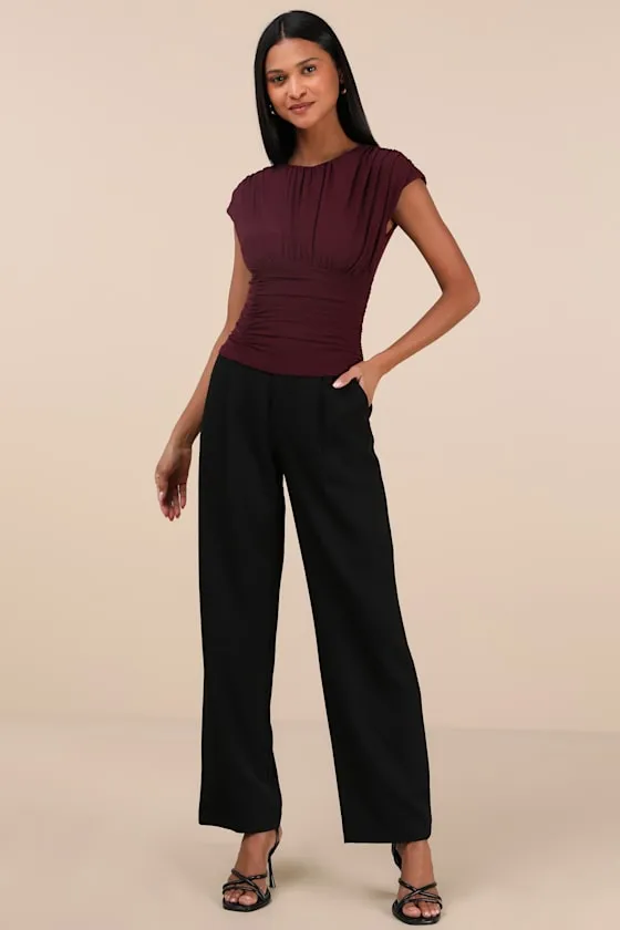 Cute Allure Plum Purple Mesh Backless Ruched Top sold by Lulus product image thumbnail 2