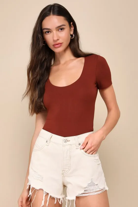 Now or Never Ecru High-Rise Distressed Denim Shorts sold by Lulus