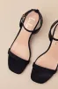Ensley Black Suede Kitten Heel Ankle Strap Sandals sold by Lulus
